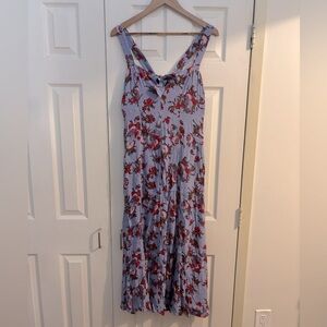 & Other Stories Purple floral calf-length party dress.  Size 10 US; 40 EUR.